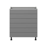 Hugo&Borg Beaumont 30-in W x 34.5-in H x 24-in D Slate Gray 6-Drawer Base Fully Assembled Cabinet