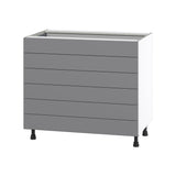 Hugo&Borg Beaumont 36-in W x 34.5-in H x 24-in D Slate Gray 6-Drawer Base Fully Assembled Cabinet