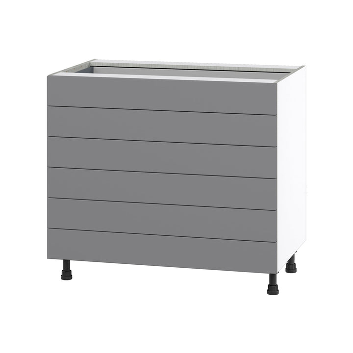 Hugo&Borg Beaumont 36-in W x 34.5-in H x 24-in D Slate Gray 6-Drawer Base Fully Assembled Cabinet