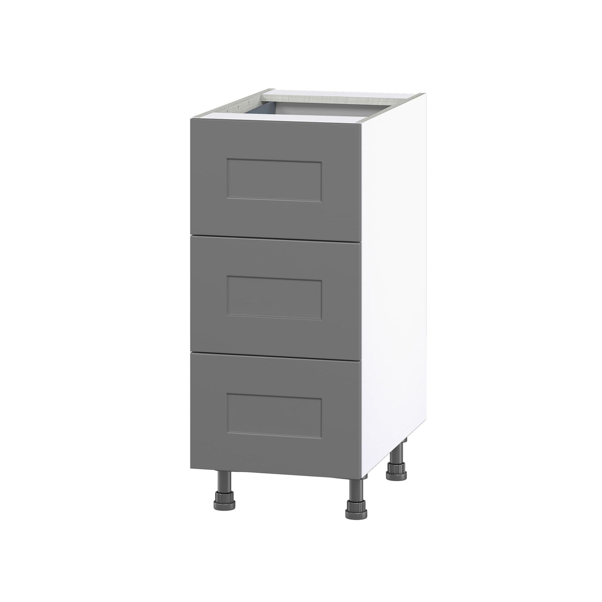 Hugo&Borg Beaumont 15-in W x 34.5-in H x 24-in D Slate Gray 3-Drawer Base Fully Assembled Cabinet