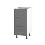 Hugo&Borg Beaumont 15-in W x 34.5-in H x 24-in D Slate Gray 3-Drawer Base Fully Assembled Cabinet