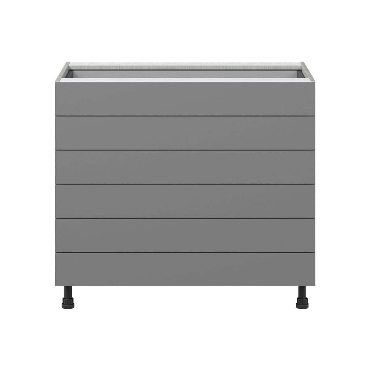Hugo&Borg Beaumont 36-in W x 34.5-in H x 24-in D Slate Gray 6-Drawer Base Fully Assembled Cabinet