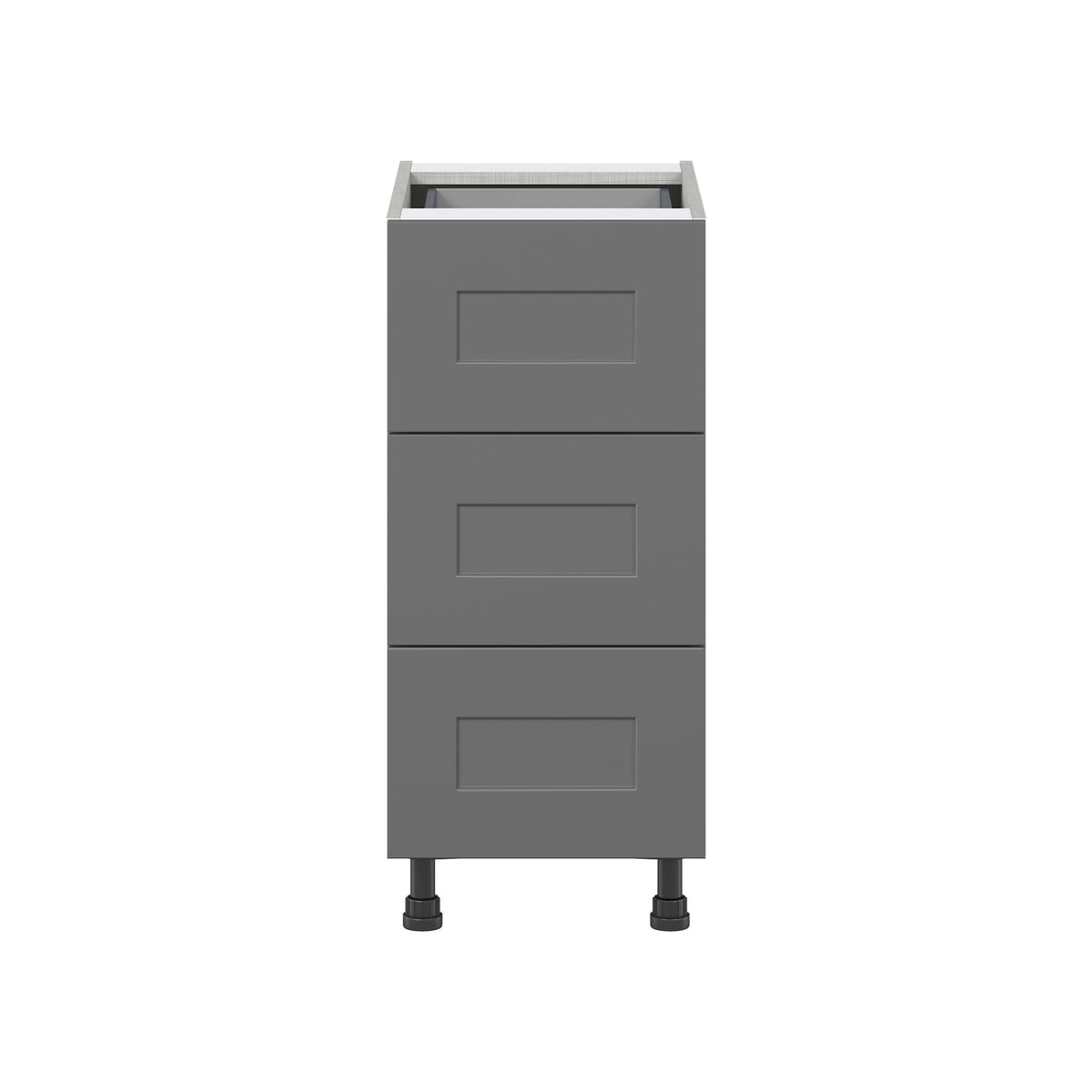 Hugo&Borg Beaumont 15-in W x 34.5-in H x 24-in D Slate Gray 3-Drawer Base Fully Assembled Cabinet