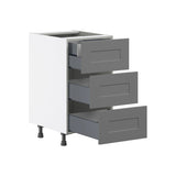 Hugo&Borg Beaumont 18-in W x 34.5-in H x 24-in D Slate Gray 3-Drawer Base Fully Assembled Cabinet