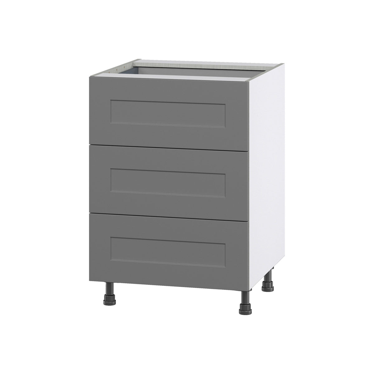 Hugo&Borg Beaumont 24-in W x 34.5-in H x 24-in D Slate Gray 3-Drawer Base Fully Assembled Cabinet