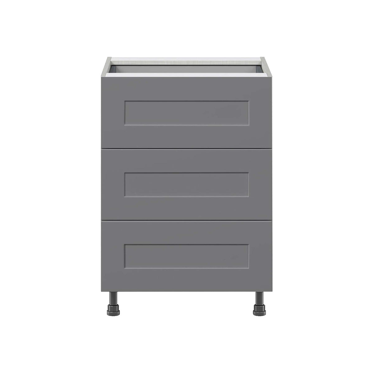 Hugo&Borg Beaumont 24-in W x 34.5-in H x 24-in D Slate Gray 3-Drawer Base Fully Assembled Cabinet