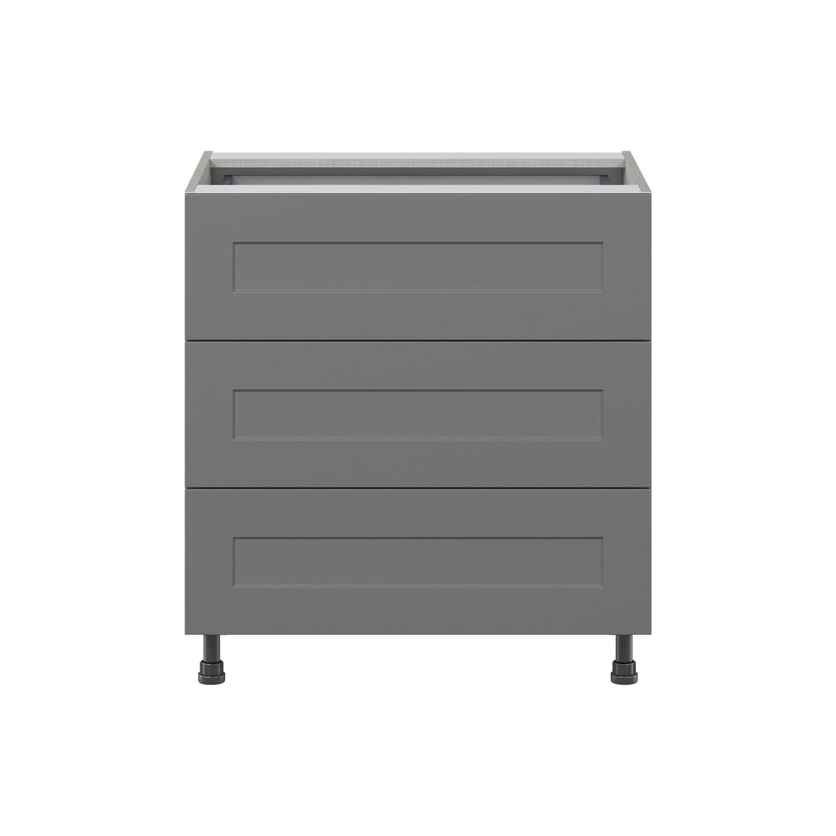 Hugo&Borg Beaumont 30-in W x 34.5-in H x 24-in D Slate Gray 3-Drawer Base Fully Assembled Cabinet