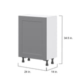 Hugo&Borg Beaumont 24-in W x 34.5-in H x 14-in D Slate Gray 3-Drawers Base Fully Assembled Cabinet (Flat Panel Shaker Style)