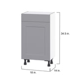 Hugo&Borg Beaumont 18-in W x 34.5-in H x 14-in D Slate Gray 1-Drawer Base Fully Assembled Cabinet (Flat Panel Shaker Style)