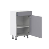 Hugo&Borg Beaumont 18-in W x 34.5-in H x 14-in D Slate Gray 1-Drawer Base Fully Assembled Cabinet (Flat Panel Shaker Style)