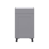 Hugo&Borg Beaumont 18-in W x 34.5-in H x 14-in D Slate Gray 1-Drawer Base Fully Assembled Cabinet (Flat Panel Shaker Style)