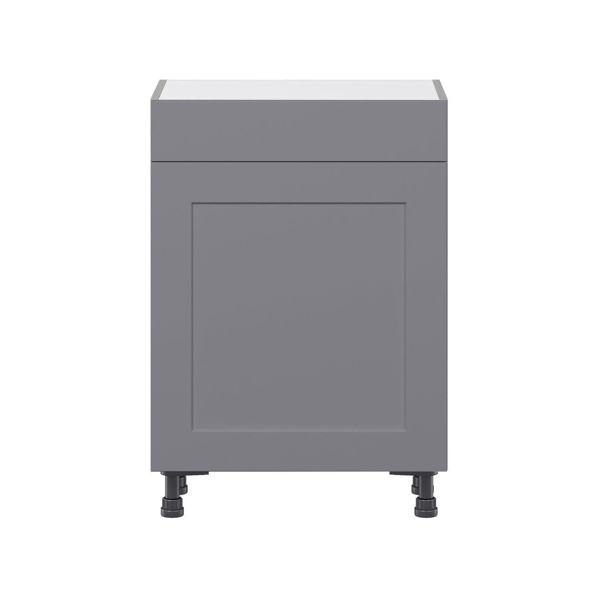 Hugo&Borg Beaumont 24-in W x 34.5-in H x 14-in D Slate Gray 1-Drawer Base Fully Assembled Cabinet (Flat Panel Shaker Style)