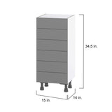 Hugo&Borg Beaumont 15-in W x 34.5-in H x 14-in D Slate Gray 6-Drawer Base Fully Assembled Cabinet
