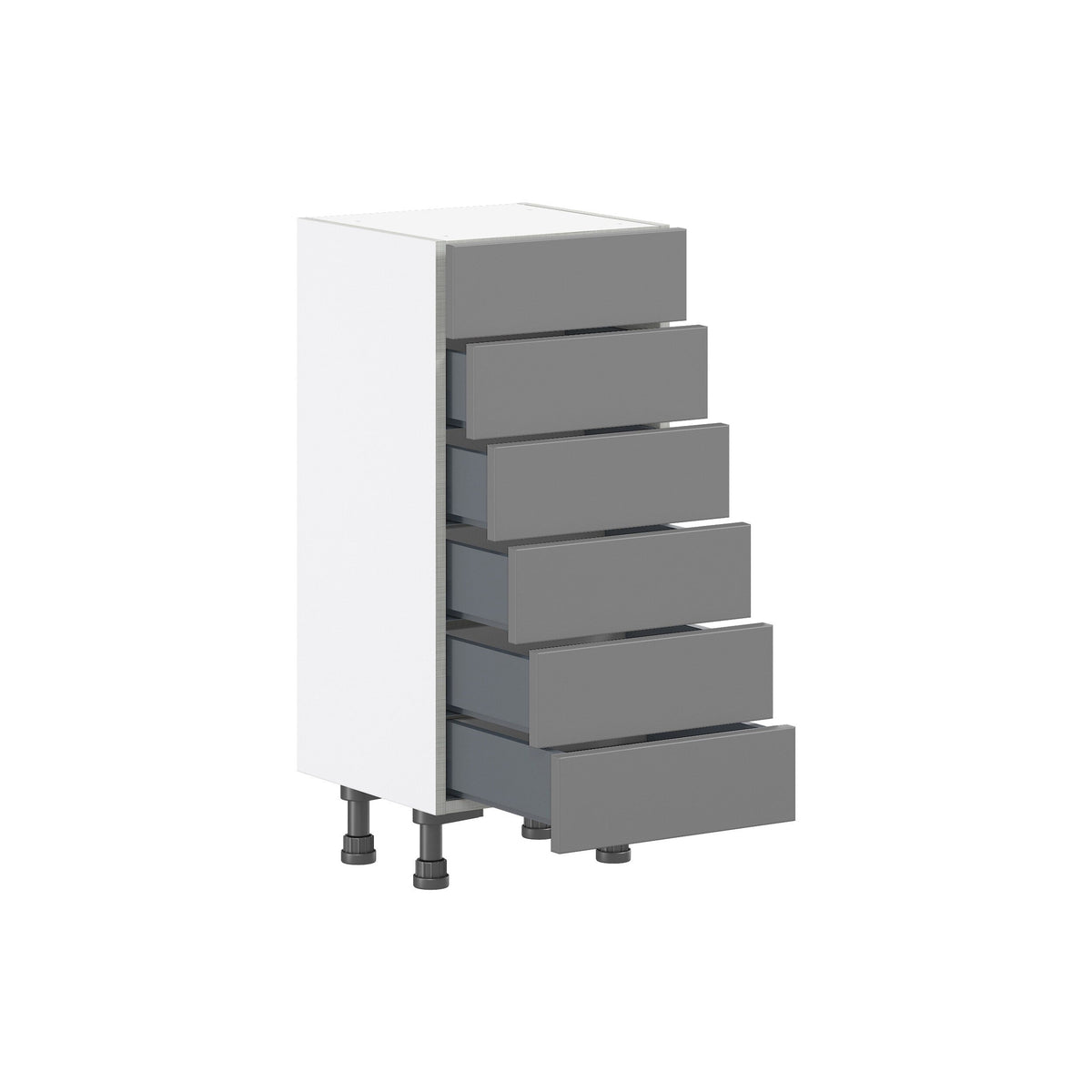 Hugo&Borg Beaumont 15-in W x 34.5-in H x 14-in D Slate Gray 6-Drawer Base Fully Assembled Cabinet