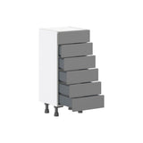 Hugo&Borg Beaumont 15-in W x 34.5-in H x 14-in D Slate Gray 6-Drawer Base Fully Assembled Cabinet