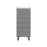 Hugo&Borg Beaumont 15-in W x 34.5-in H x 14-in D Slate Gray 6-Drawer Base Fully Assembled Cabinet