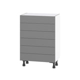 Hugo&Borg Beaumont 24-in W x 34.5-in H x 14-in D Slate Gray 6-Drawer Base Fully Assembled Cabinet