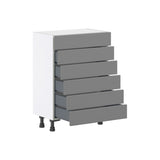 Hugo&Borg Beaumont 24-in W x 34.5-in H x 14-in D Slate Gray 6-Drawer Base Fully Assembled Cabinet