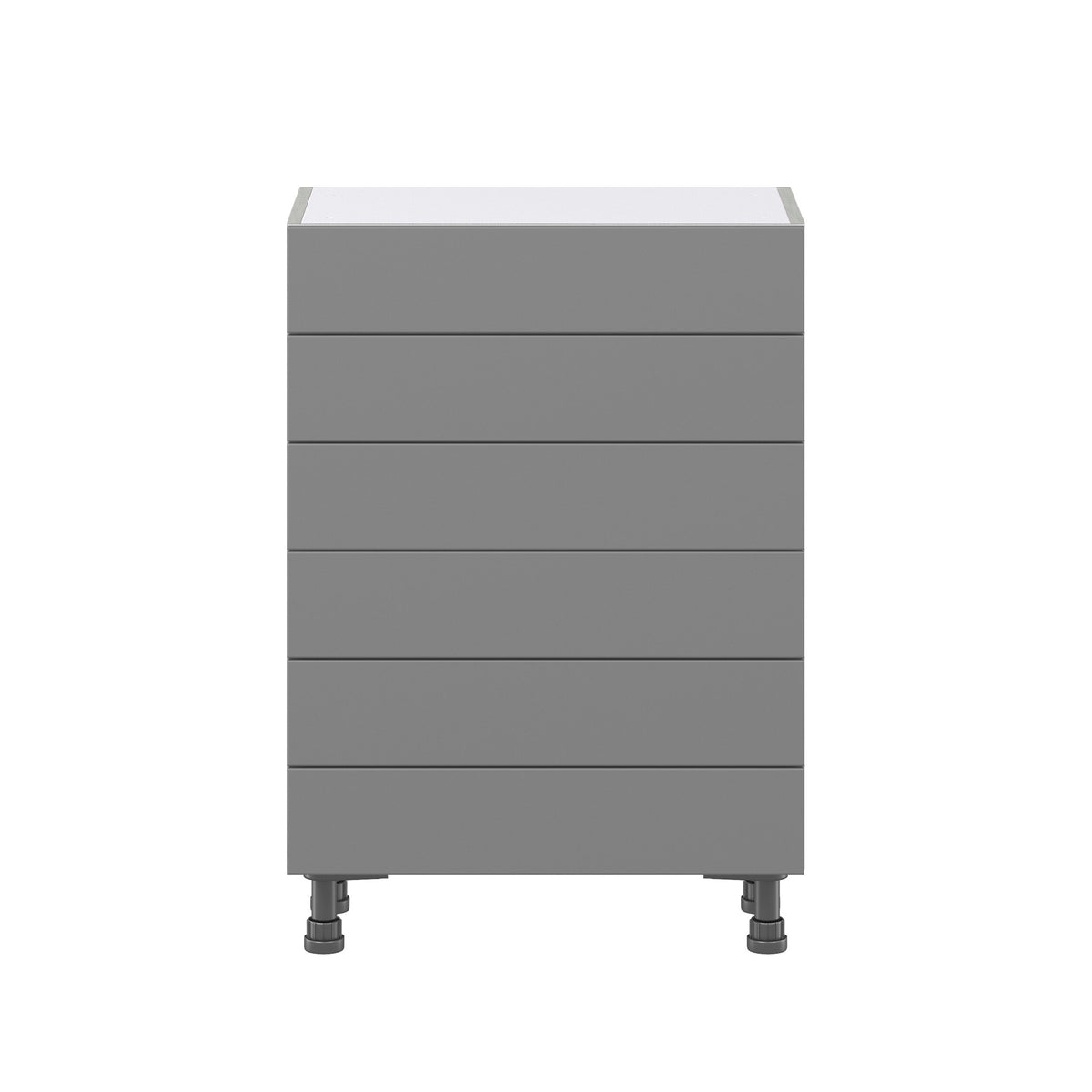 Hugo&Borg Beaumont 24-in W x 34.5-in H x 14-in D Slate Gray 6-Drawer Base Fully Assembled Cabinet
