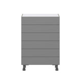 Hugo&Borg Beaumont 24-in W x 34.5-in H x 14-in D Slate Gray 6-Drawer Base Fully Assembled Cabinet