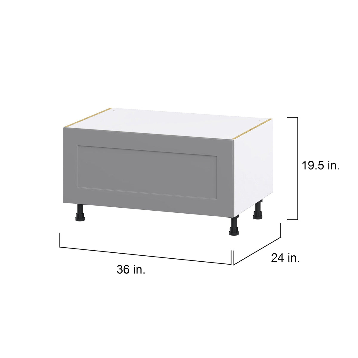 Hugo&Borg Beaumont 36-in W x 19.5-in H x 24-in D Slate Gray 1-Drawer Base Fully Assembled Cabinet
