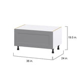 Hugo&Borg Beaumont 36-in W x 19.5-in H x 24-in D Slate Gray 1-Drawer Base Fully Assembled Cabinet