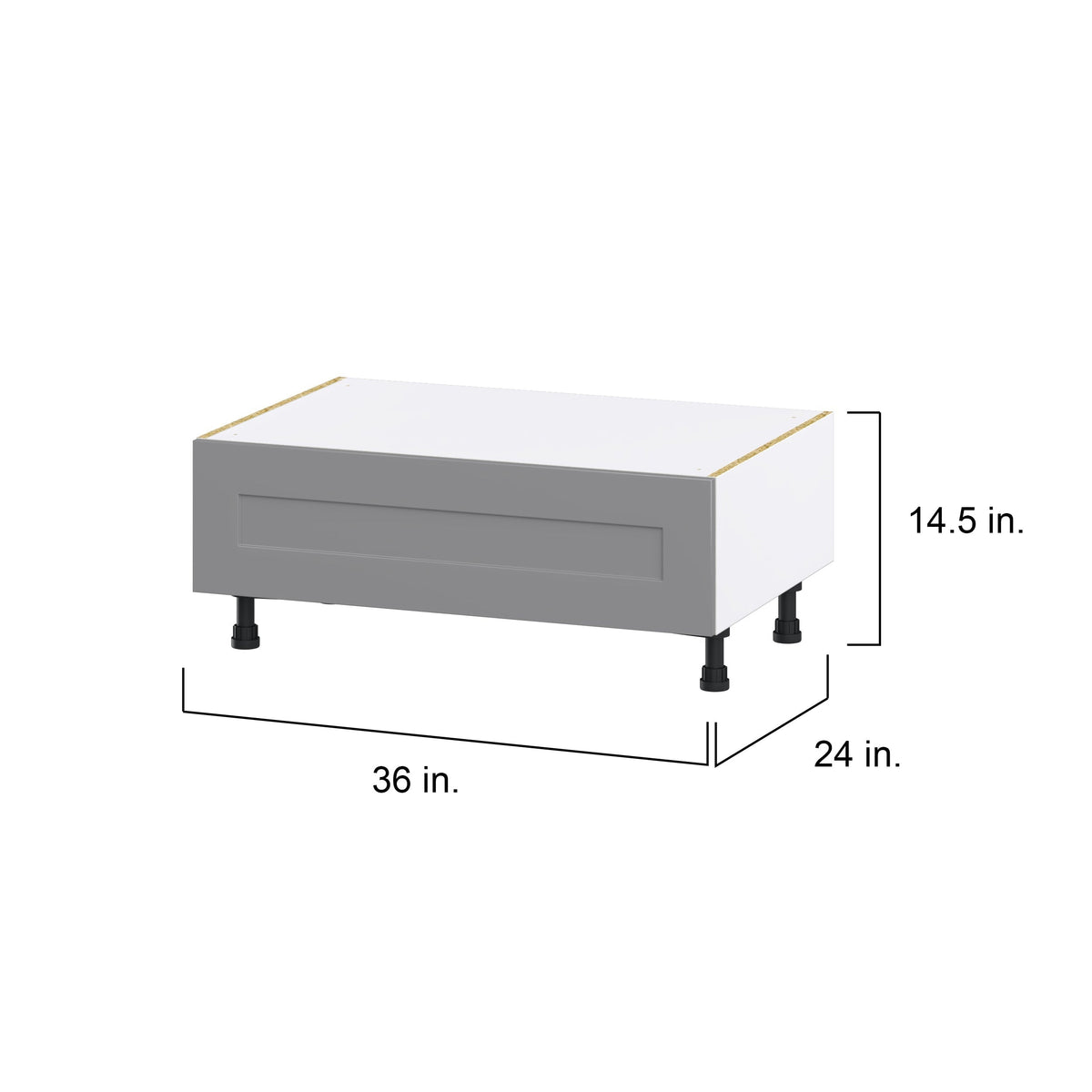 Hugo&Borg Beaumont 36-in W x 14.5-in H x 24-in D Slate Gray 1-Drawer Base Fully Assembled Cabinet