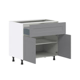 Hugo&Borg Beaumont 36-in W x 34.5-in H x 24-in D Slate Gray 1-Drawer Base Fully Assembled Cabinet (Flat Panel Shaker Style)