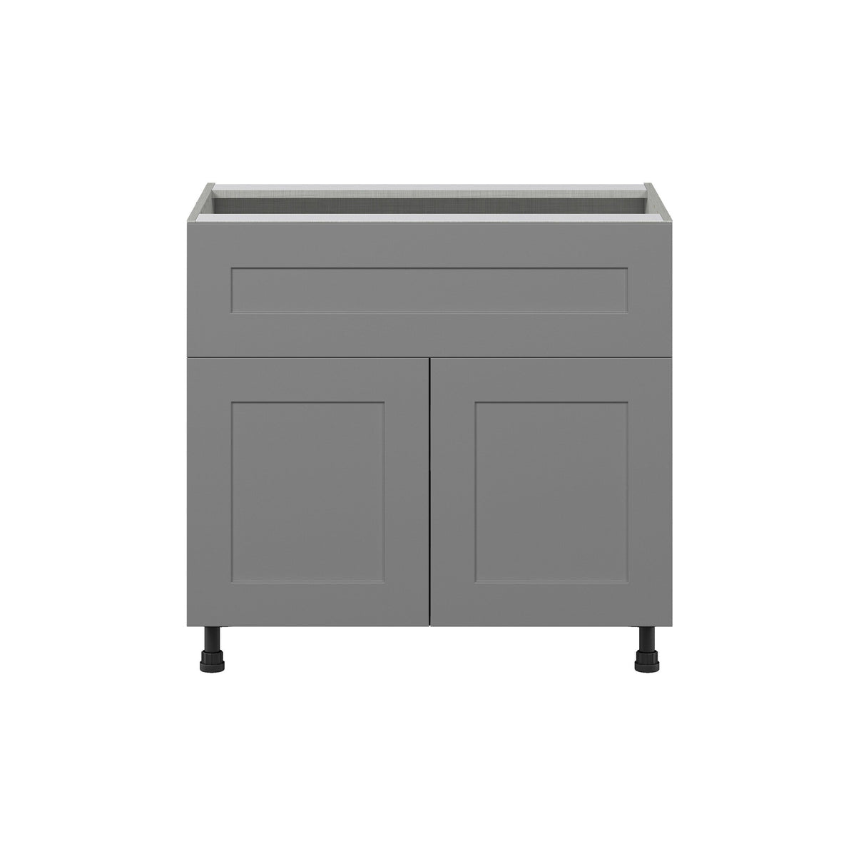 Hugo&Borg Beaumont 36-in W x 34.5-in H x 24-in D Slate Gray 1-Drawer Base Fully Assembled Cabinet (Flat Panel Shaker Style)