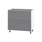 Hugo&Borg Beaumont 36-in W x 34.5-in H x 24-in D Slate Gray 2-Drawer Base Fully Assembled Cabinet