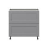 Hugo&Borg Beaumont 36-in W x 34.5-in H x 24-in D Slate Gray 2-Drawer Base Fully Assembled Cabinet