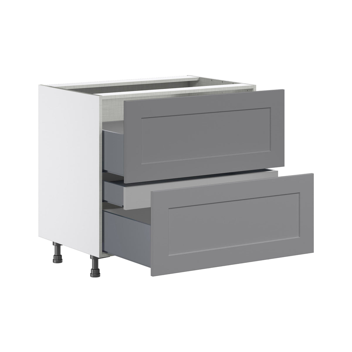 Hugo&Borg Beaumont 36-in W x 34.5-in H x 24-in D Slate Gray 2-Drawer Base Fully Assembled Cabinet
