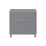Hugo&Borg Beaumont 36-in W x 34.5-in H x 24-in D Slate Gray 2-Drawer Base Fully Assembled Cabinet