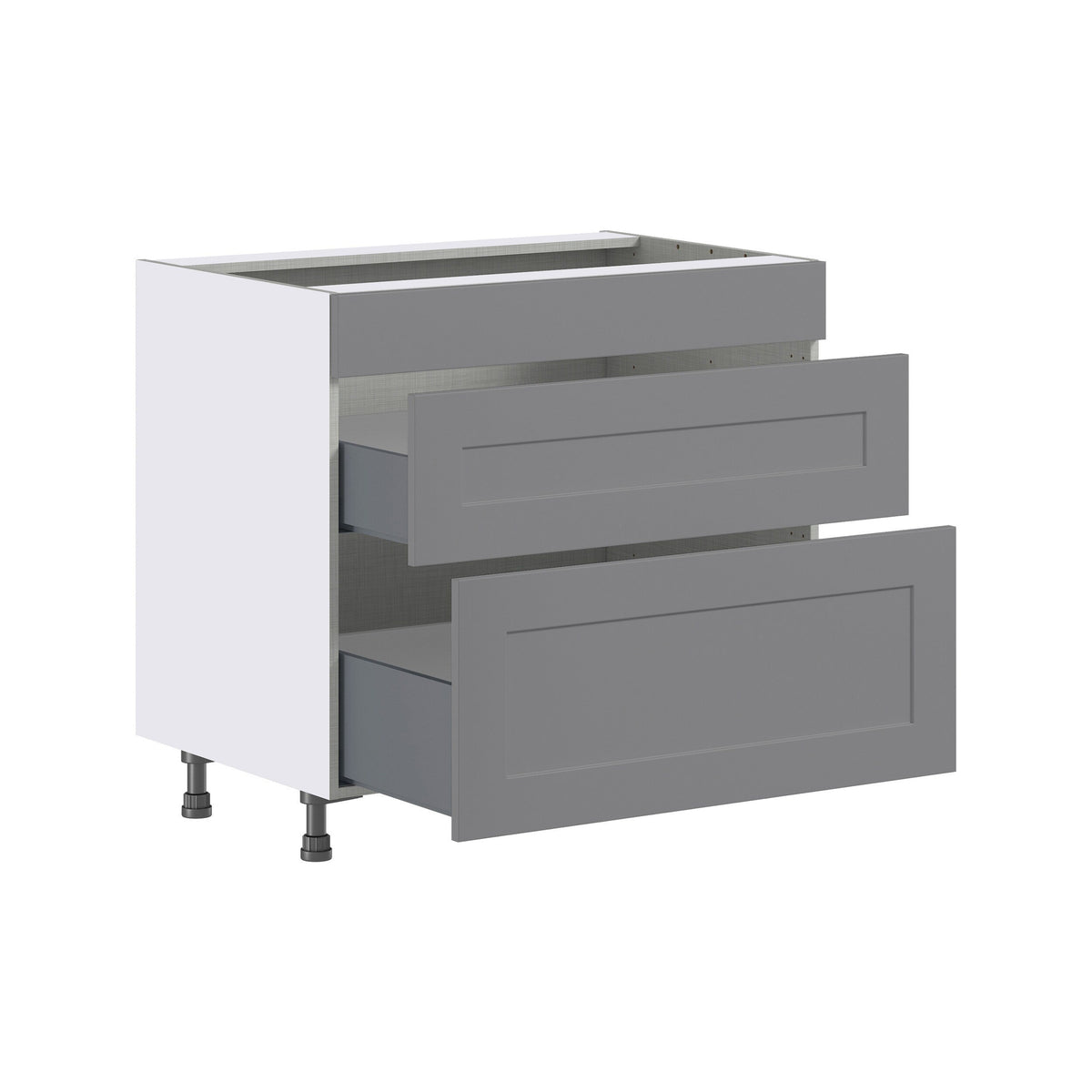 Hugo&Borg Beaumont 36-in W x 34.5-in H x 24-in D Slate Gray 2-Drawer Base Fully Assembled Cabinet