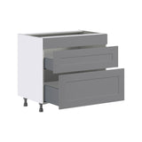 Hugo&Borg Beaumont 36-in W x 34.5-in H x 24-in D Slate Gray 2-Drawer Base Fully Assembled Cabinet