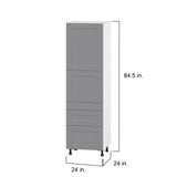 Hugo&Borg Beaumont 24-in W x 84.5-in H x 24-in D Slate Gray 3-Drawers Pantry Fully Assembled Cabinet (Flat Panel Shaker Style)