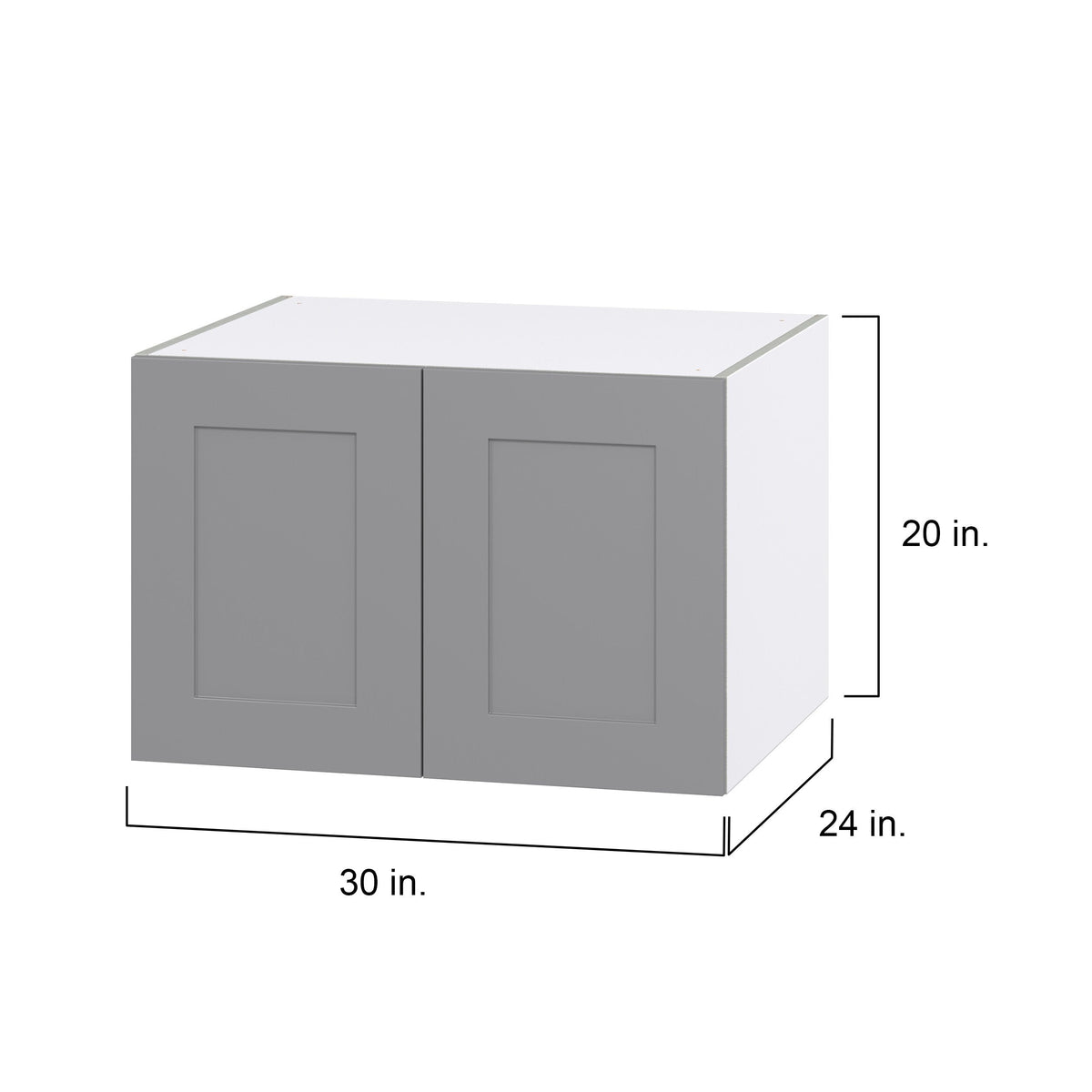Hugo&Borg Beaumont 30-in W x 20-in H x 24-in D Slate Gray Wall Fully Assembled Cabinet (Flat Panel Shaker Door Style)