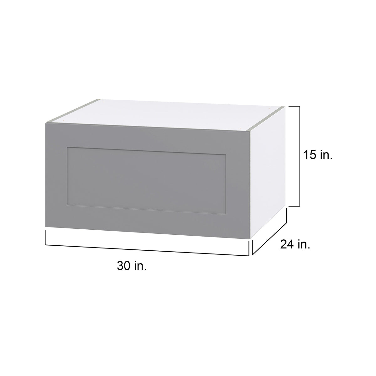 Hugo&Borg Beaumont 30-in W x 15-in H x 24-in D Slate Gray Wall Fully Assembled Cabinet (Flat Panel Shaker Door Style)