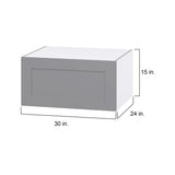 Hugo&Borg Beaumont 30-in W x 15-in H x 24-in D Slate Gray Wall Fully Assembled Cabinet (Flat Panel Shaker Door Style)