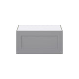 Hugo&Borg Beaumont 30-in W x 15-in H x 24-in D Slate Gray Wall Fully Assembled Cabinet (Flat Panel Shaker Door Style)