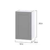 Hugo&Borg Beaumont 18-in W x 30-in H x 14-in D Slate Gray Wall Fully Assembled Cabinet (Flat Panel Shaker Door Style)
