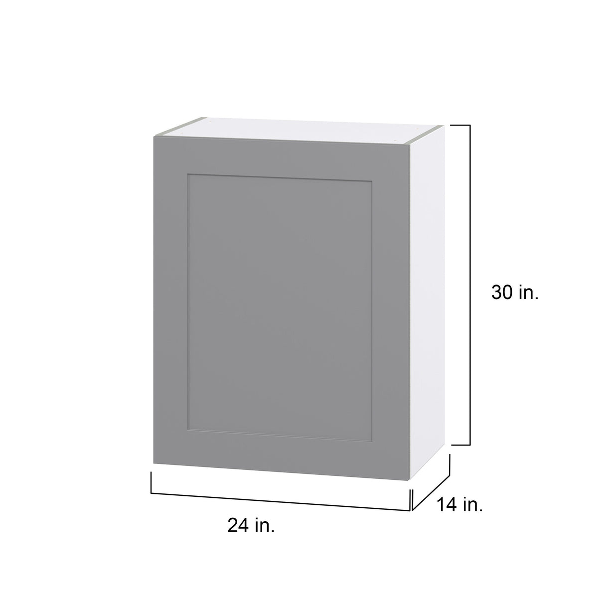 Hugo&Borg Beaumont 24-in W x 30-in H x 14-in D Slate Gray Wall Fully Assembled Cabinet (Flat Panel Shaker Door Style)