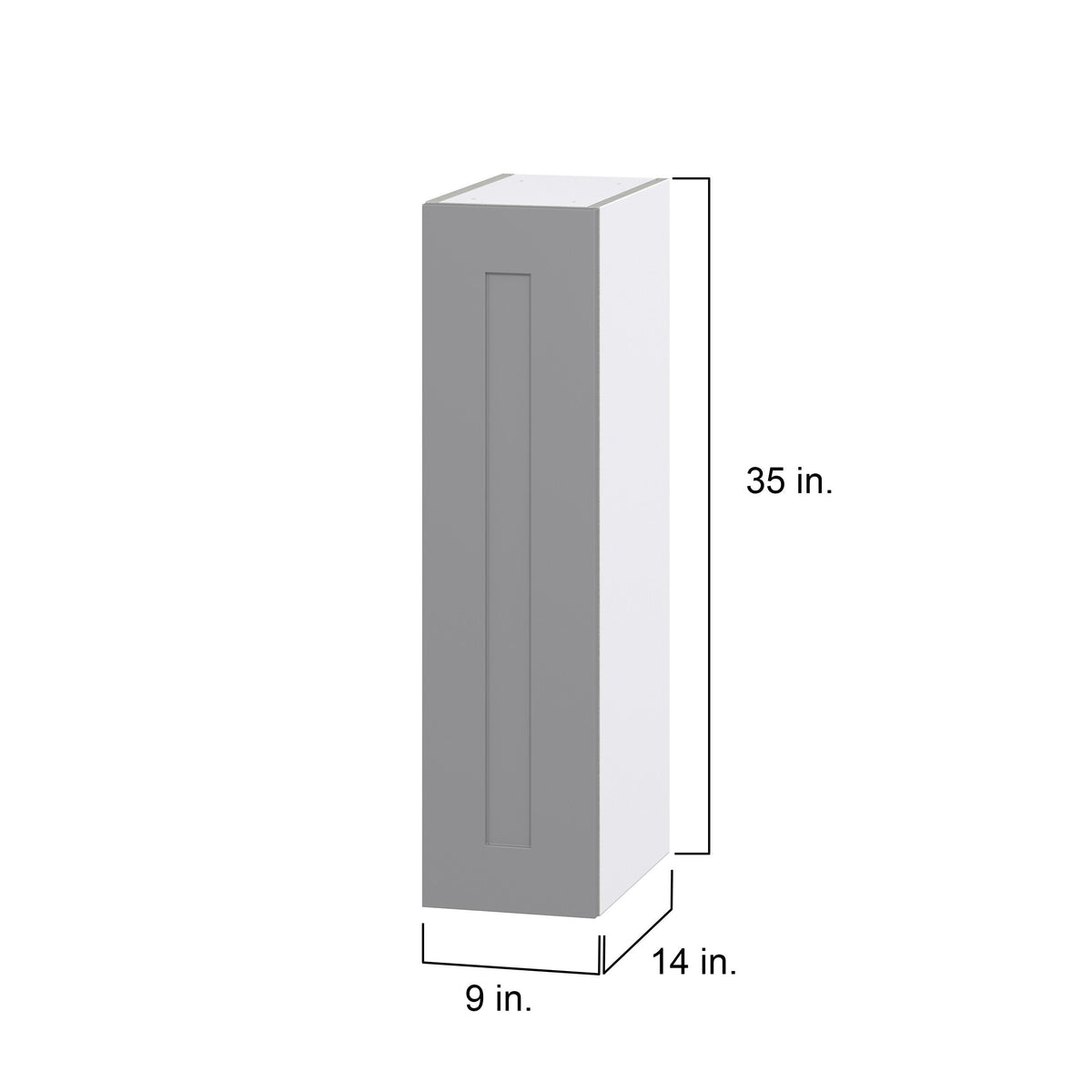 Hugo&Borg Beaumont 9-in W x 35-in H x 14-in D Slate Gray Wall Fully Assembled Cabinet (Flat Panel Shaker Door Style)