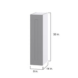 Hugo&Borg Beaumont 9-in W x 35-in H x 14-in D Slate Gray Wall Fully Assembled Cabinet (Flat Panel Shaker Door Style)