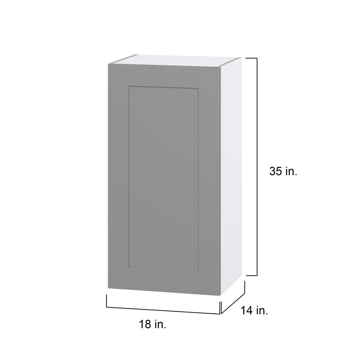 Hugo&Borg Beaumont 18-in W x 35-in H x 14-in D Slate Gray Wall Fully Assembled Cabinet (Flat Panel Shaker Door Style)