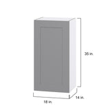 Hugo&Borg Beaumont 18-in W x 35-in H x 14-in D Slate Gray Wall Fully Assembled Cabinet (Flat Panel Shaker Door Style)