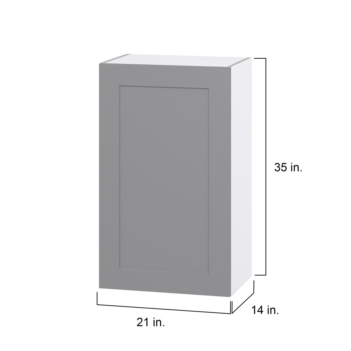 Hugo&Borg Beaumont 21-in W x 35-in H x 14-in D Slate Gray Wall Fully Assembled Cabinet (Flat Panel Shaker Door Style)