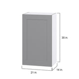 Hugo&Borg Beaumont 21-in W x 35-in H x 14-in D Slate Gray Wall Fully Assembled Cabinet (Flat Panel Shaker Door Style)