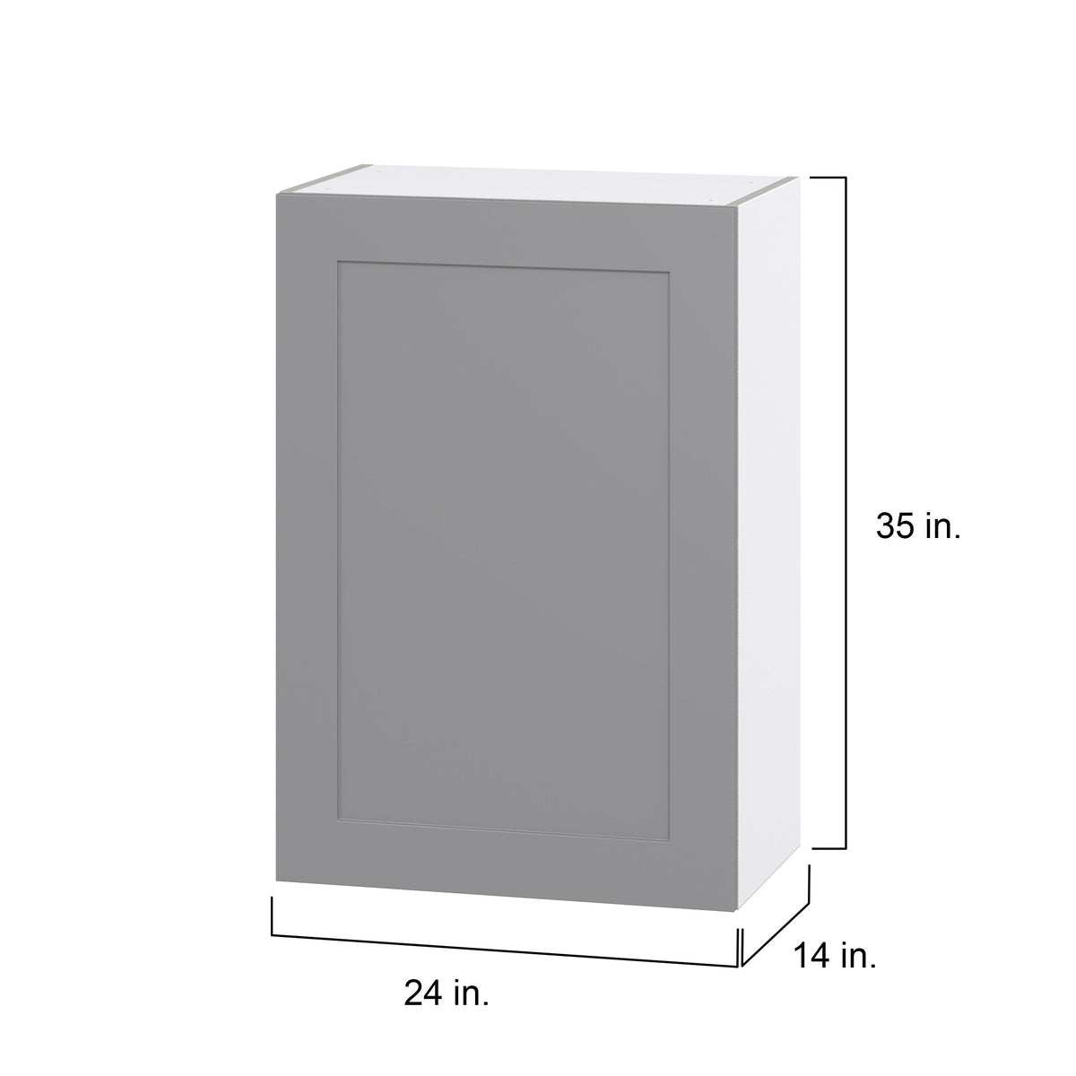 Hugo&Borg Beaumont 24-in W x 35-in H x 14-in D Slate Gray Wall Fully Assembled Cabinet (Flat Panel Shaker Door Style)