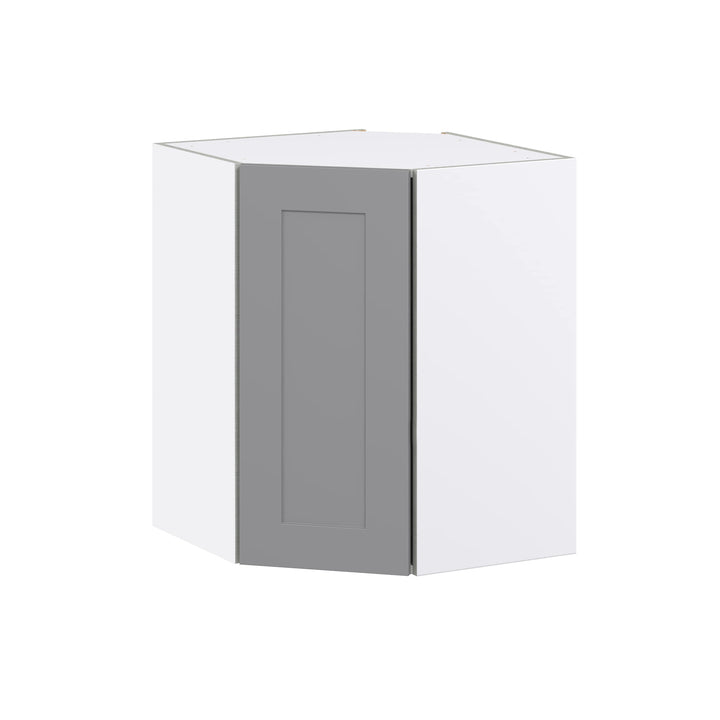 Hugo&Borg Beaumont 24-in W x 30-in H x 14-in D Slate Gray Diagonal Corner Wall Fully Assembled Cabinet (Flat Panel Shaker Style)